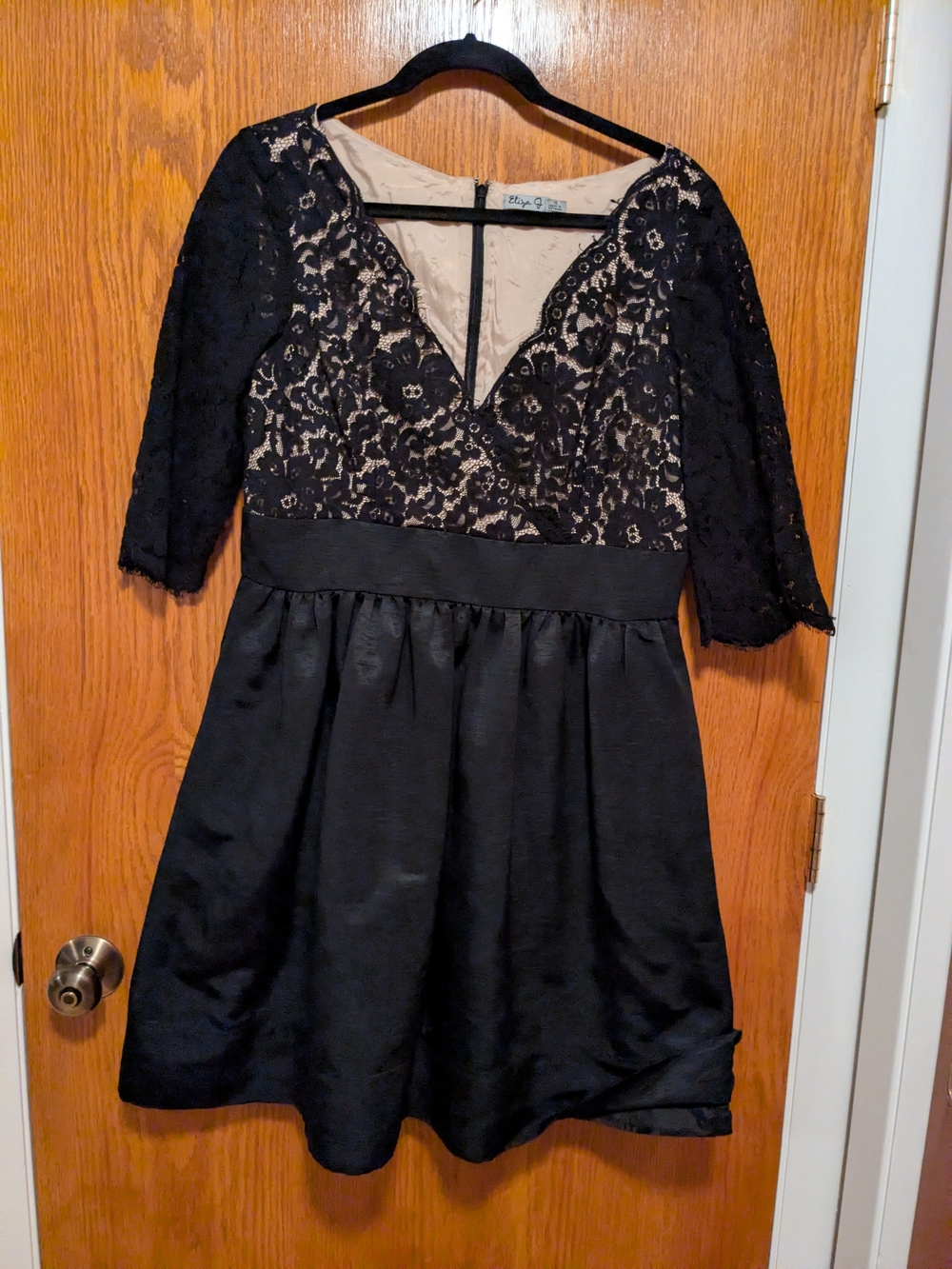 Eliza J Black Lace Fit-and-Flare Dress (W/ Pockets!)